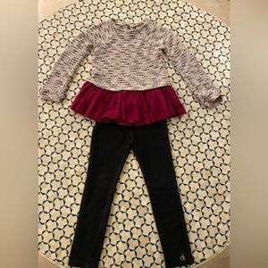 Calvin Klein Jeans Set of Jeggings and Knit Sweater size 6